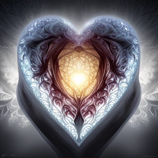 Broken Glass Heart: Gothic Holographic Concept Art