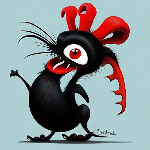 Cute Creature in a Caricature Style