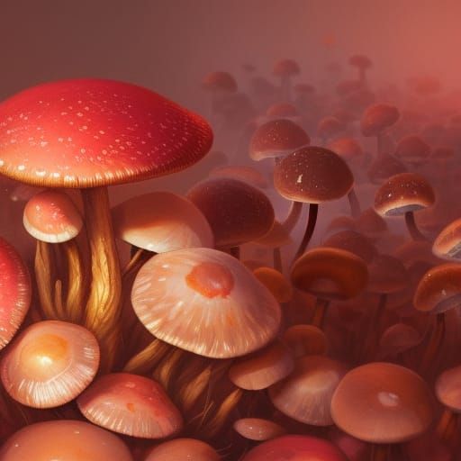 Detailed Mushrooms in Volumetric Lighting