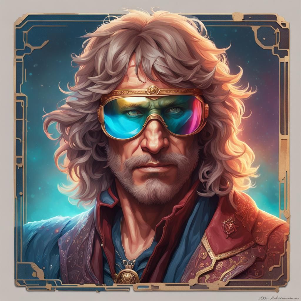 Zaphod Beeblebrox Portrait in Art Nouveau Style