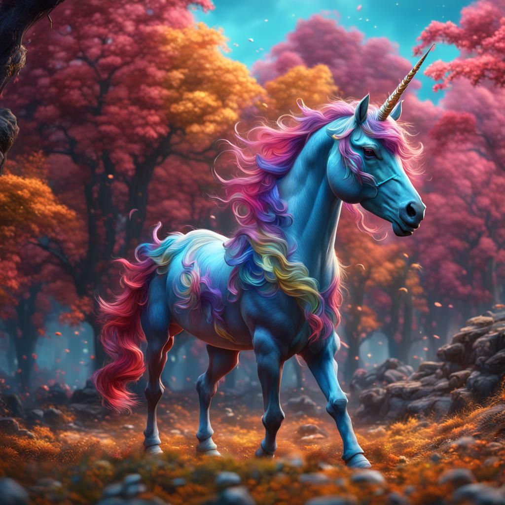 Colorful Unicorn Fantasy Concept Art