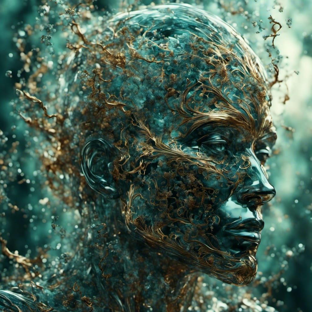 Glass Man: A Hyperrealistic Digital Portrait