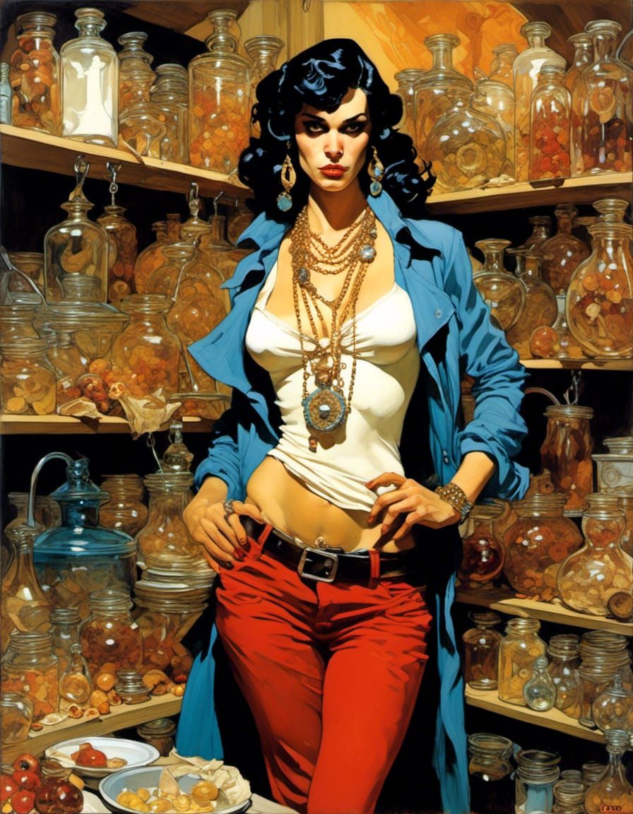 Female Peddler Portrait in Painterly Style