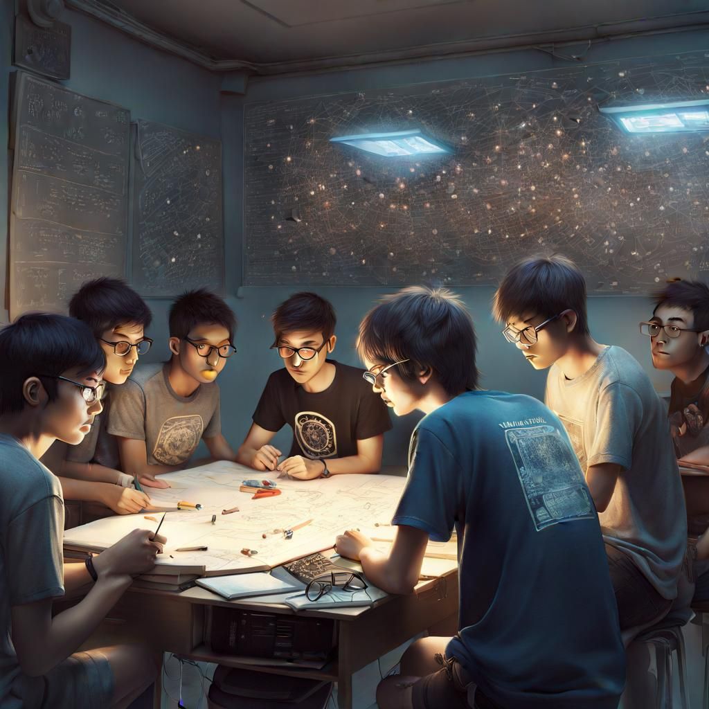 Dog Professor Teaches Physics: Hyperdetailed Digital Art