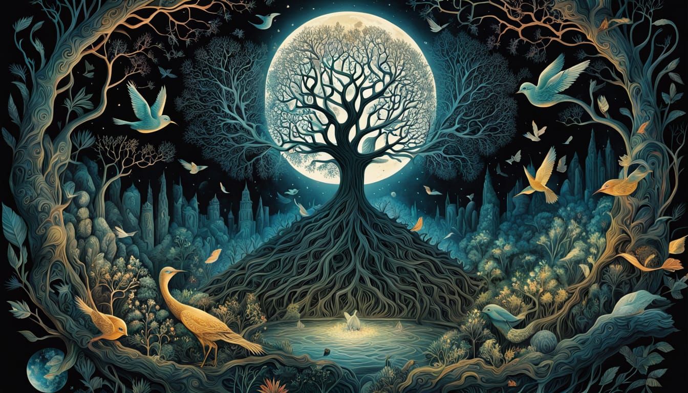 Surreal Fragmented Sculpture in Whimsical Labyrinthine Style