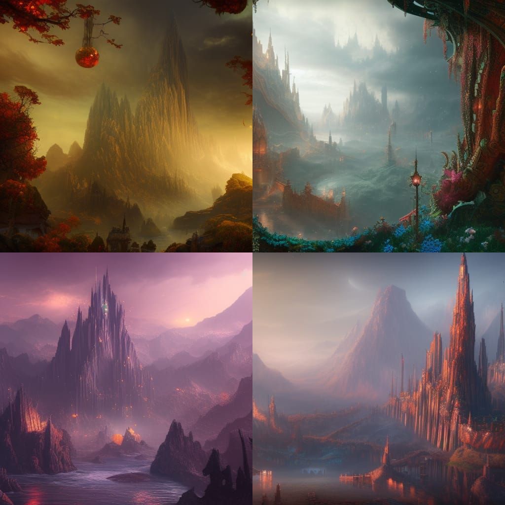 Fantastical New Year Matte Painting in Deep Color