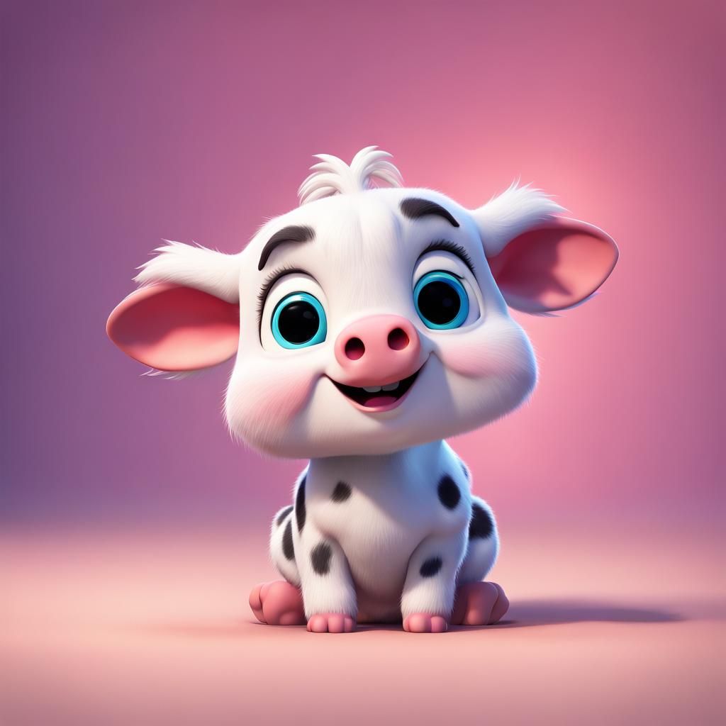 Cute Baby Farm Animal Cartoon in 3D Digital Art