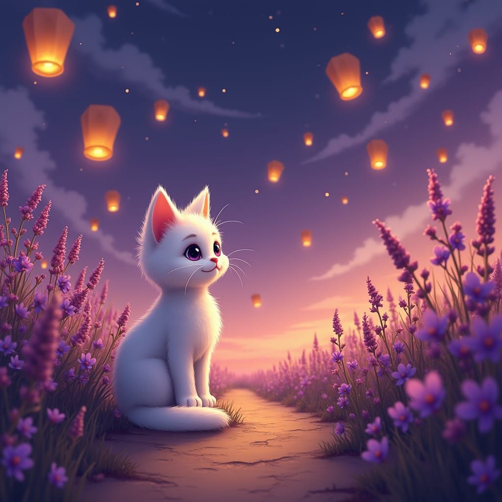 a small thin dirt patch going to infinity surrounded by purple and pink wild flowers. A cartoon animated theme world 

a...