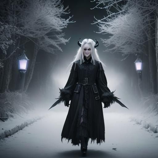 Terrifying Demon Deity with Glowing Sword, Photorealistic Po...