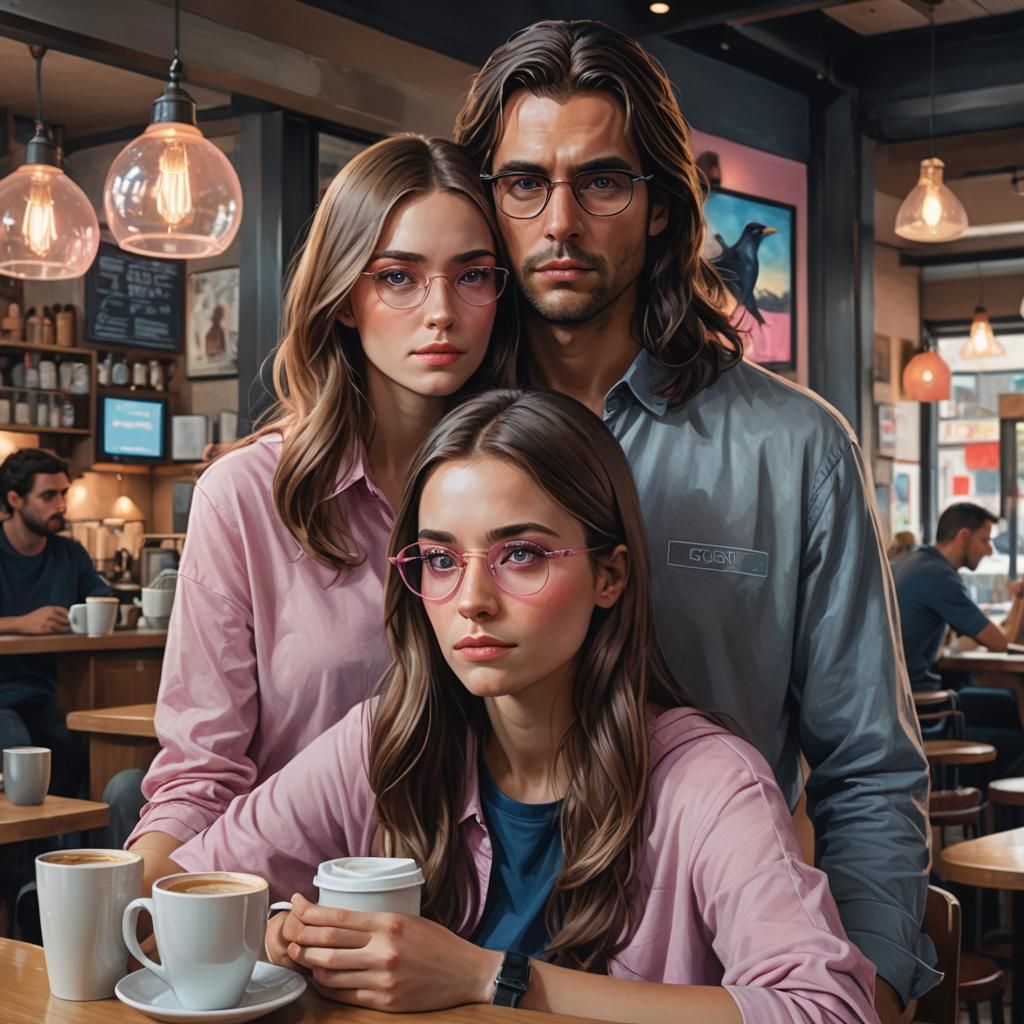 Coffee Shop Portrait in Artgerm Style