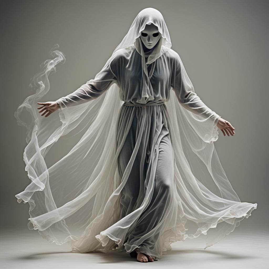 Vaporous Ghostly Figure Dancing