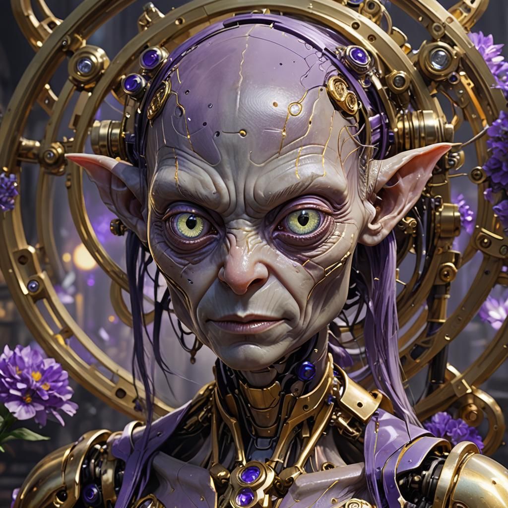 Clockwork Robot Maid Portrait in Detailed Lighting