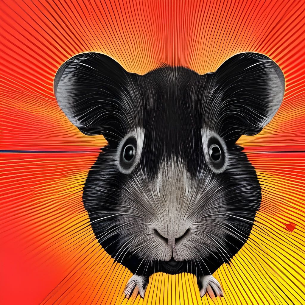 Guinea Pig in Jungle: Pop Art Digital Illustration