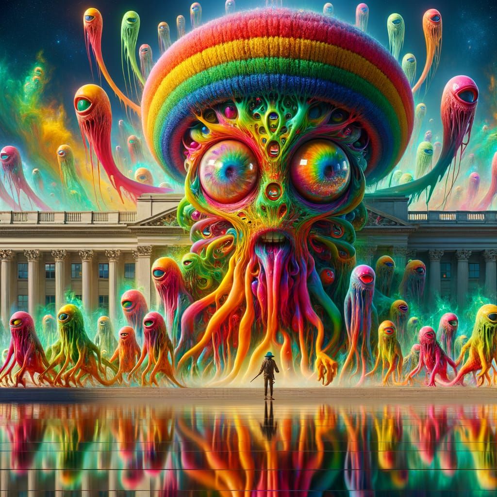 Vibrant Rastafarian Sprite-Lizard Emerges in Energetic Cosmi...