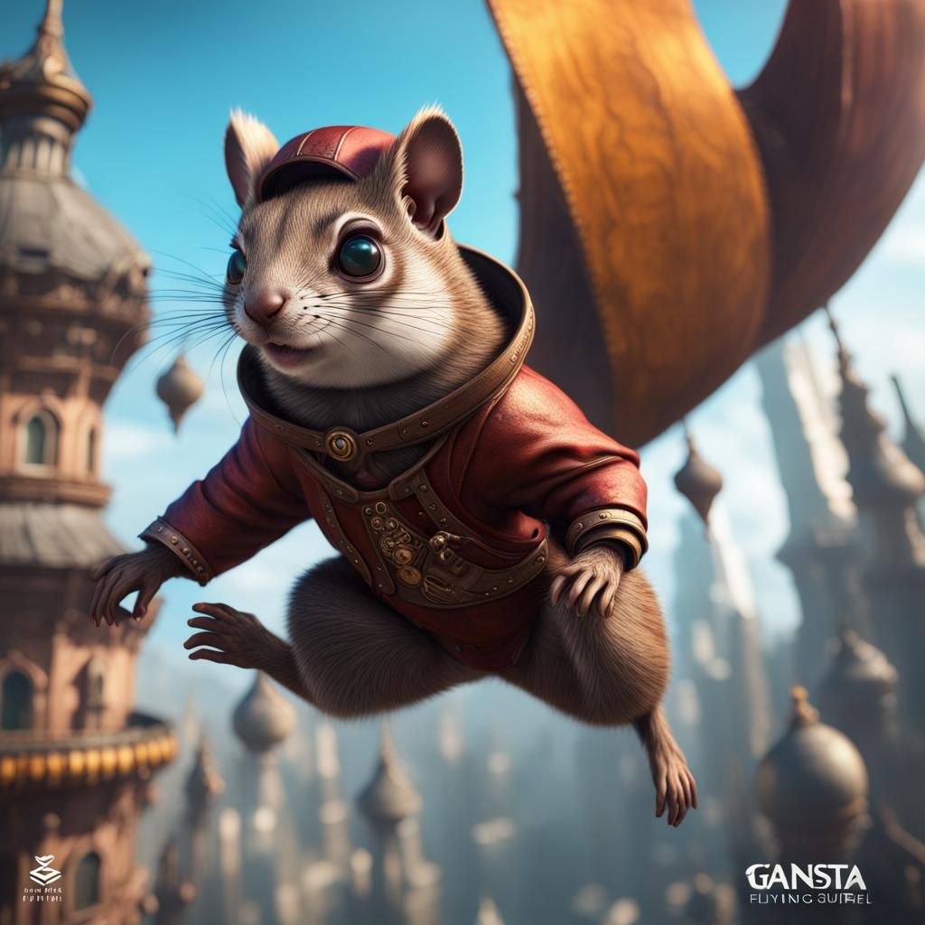 Gangster Flying Squirrel: Detailed Matte Painting