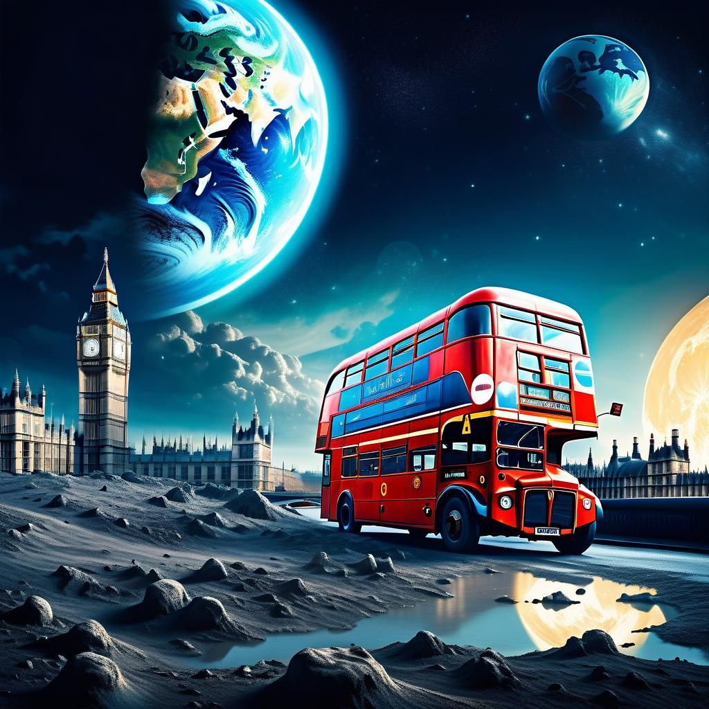 London Bus on the Moon: Digital Matte Painting