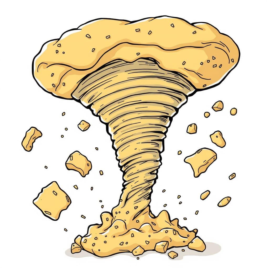 Whirlwind Pastry Chaos in Cartoon Style