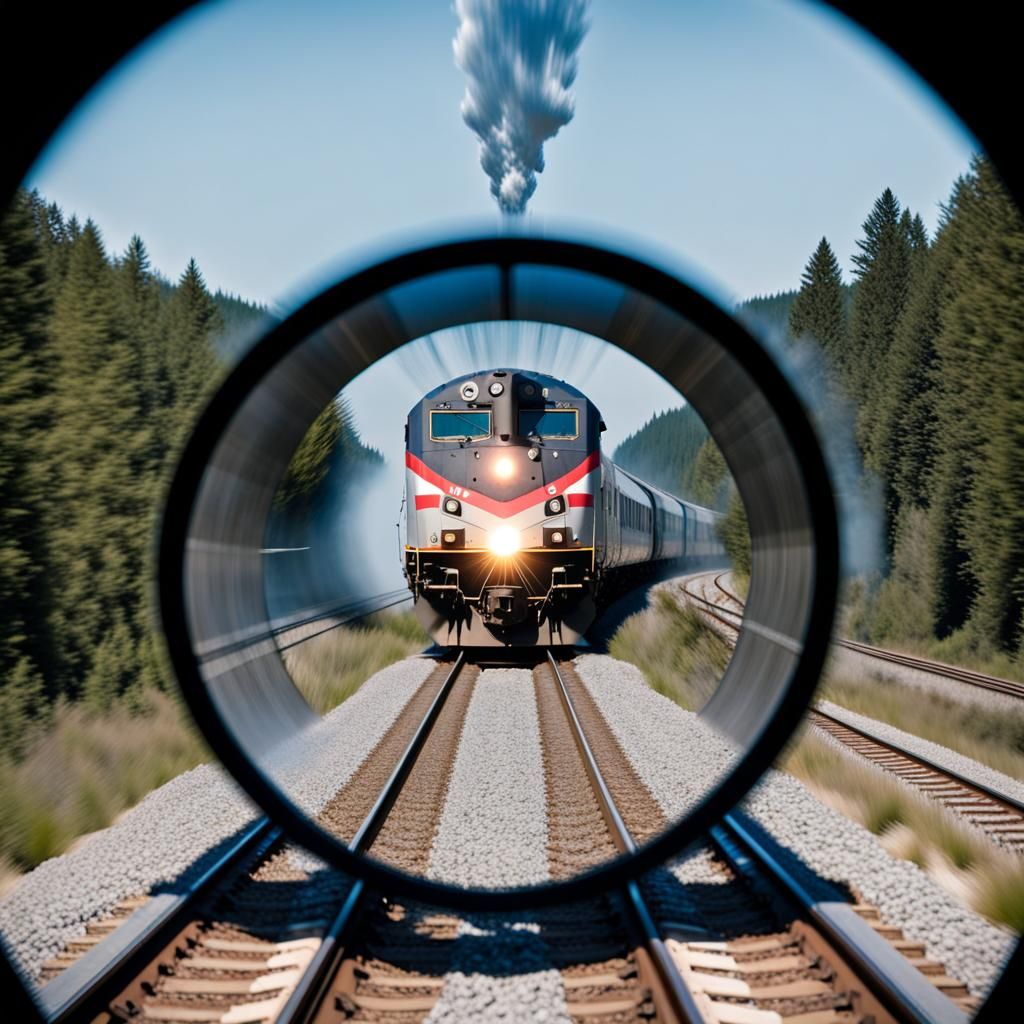 High-Speed Train Collision Through Telescope