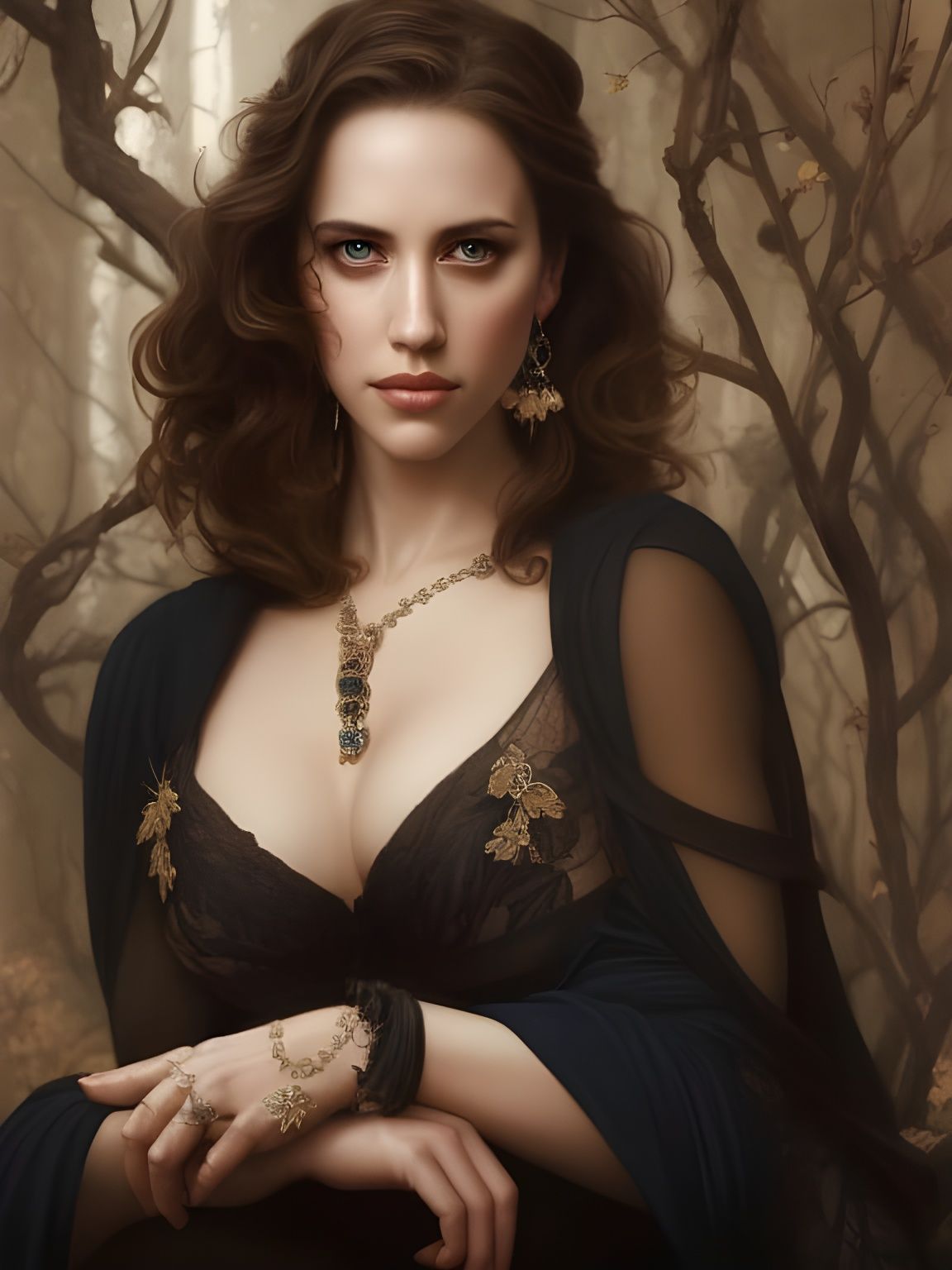 Mystical Goddess Portrait in Photorealistic Style