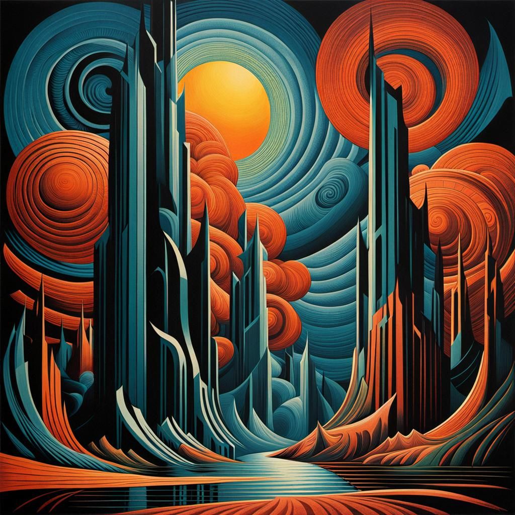 Abstract Art in Graphic Novel Style