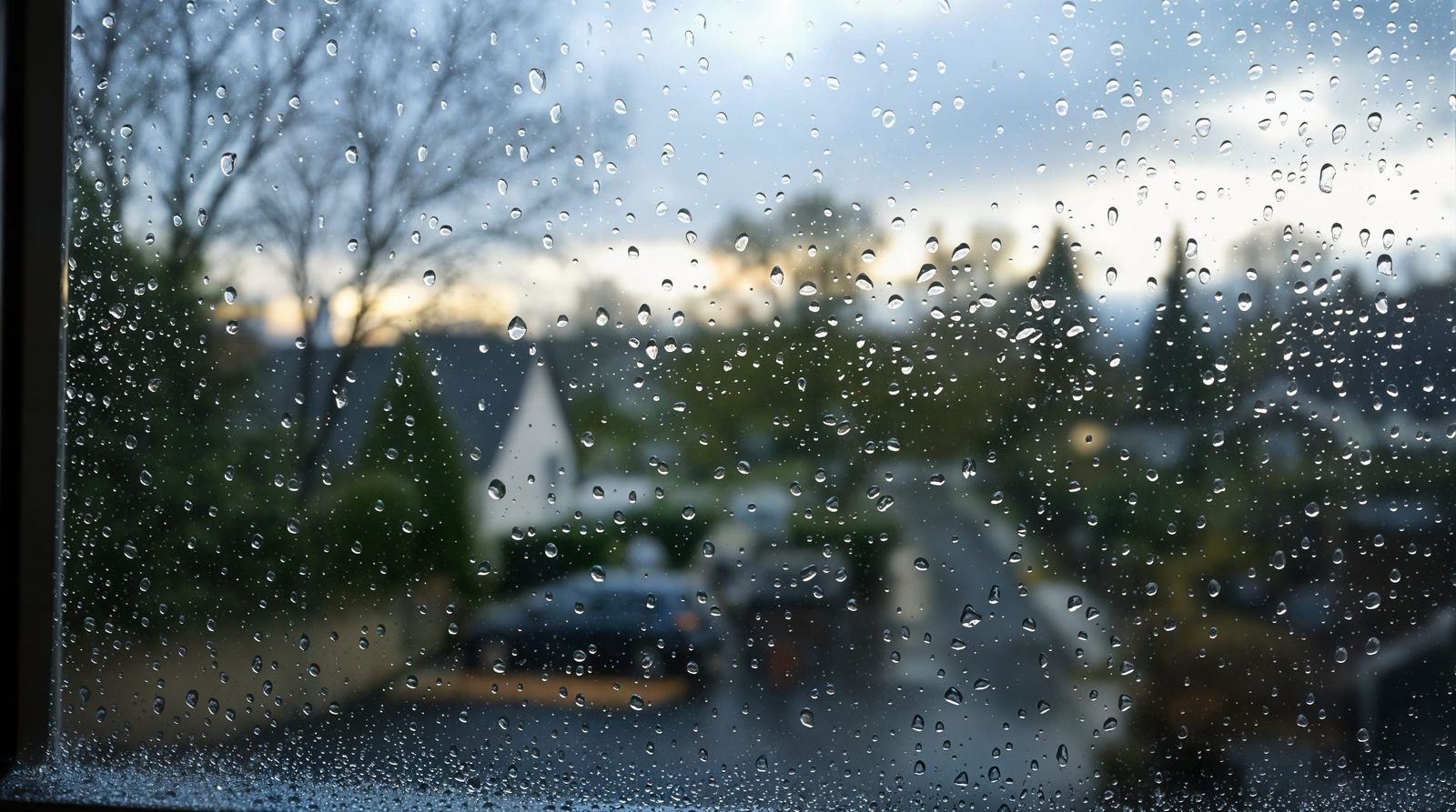 Rainy Morning Serenity in a Window Pane