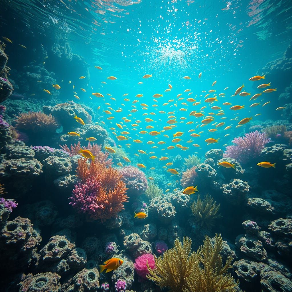 Surreal Underwater Paradise in Hyper-Detailed Science Fictio...