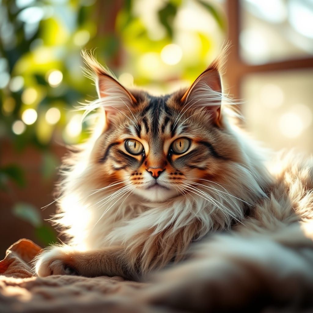 Majestic Ojenj Cat in Warm Sunlight