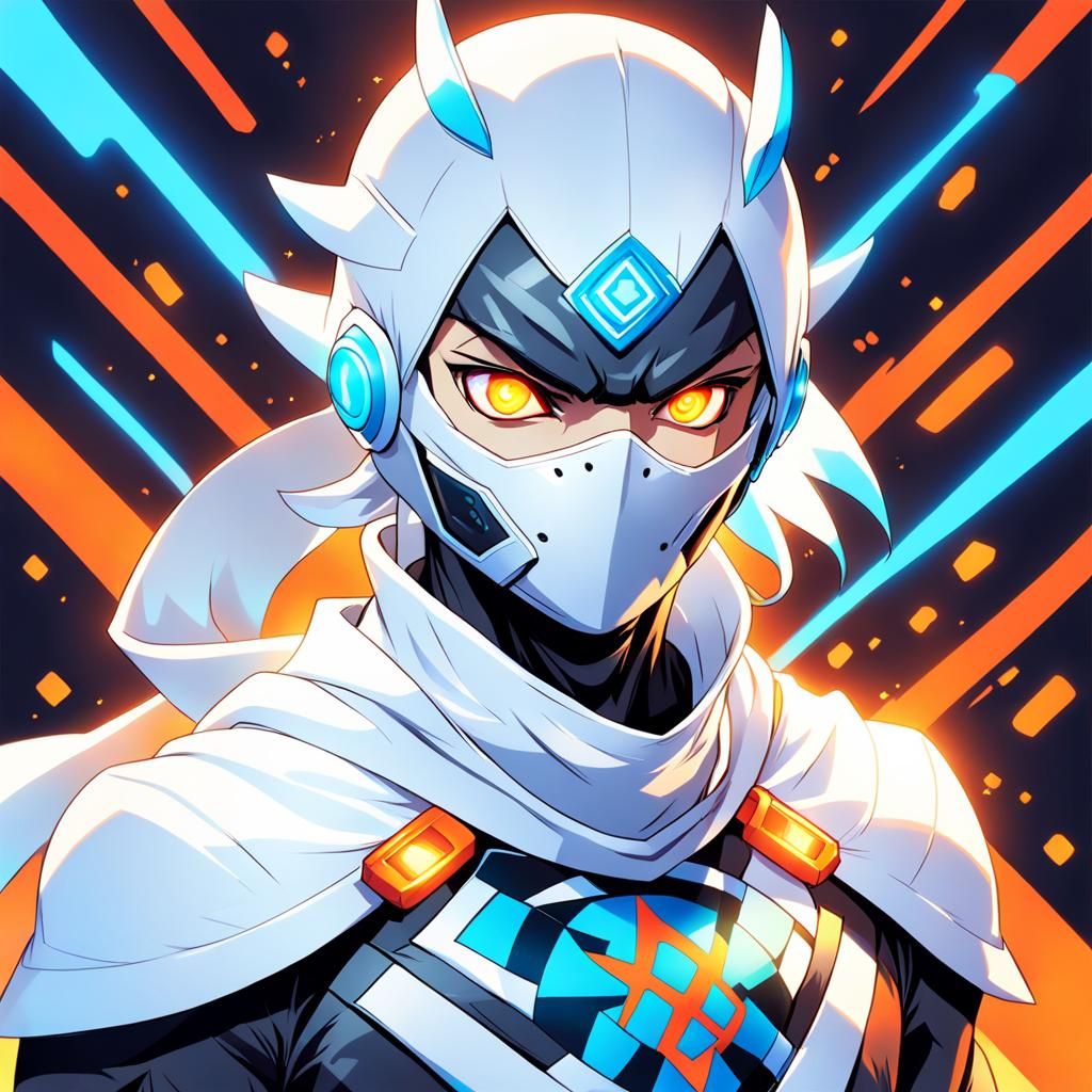 Atomic Ninja Superhero in Vibrant Anime Style