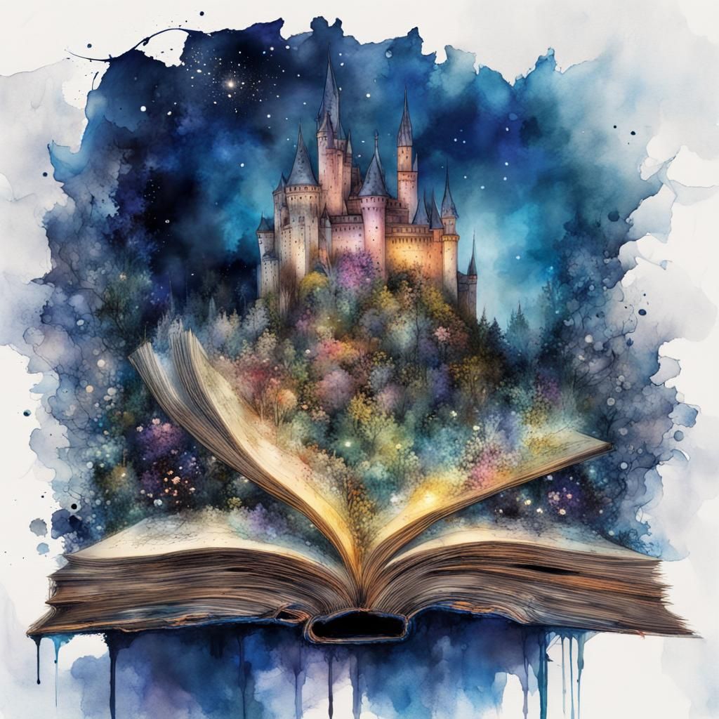 Fairytale Book Illustration in Watercolor Art Style