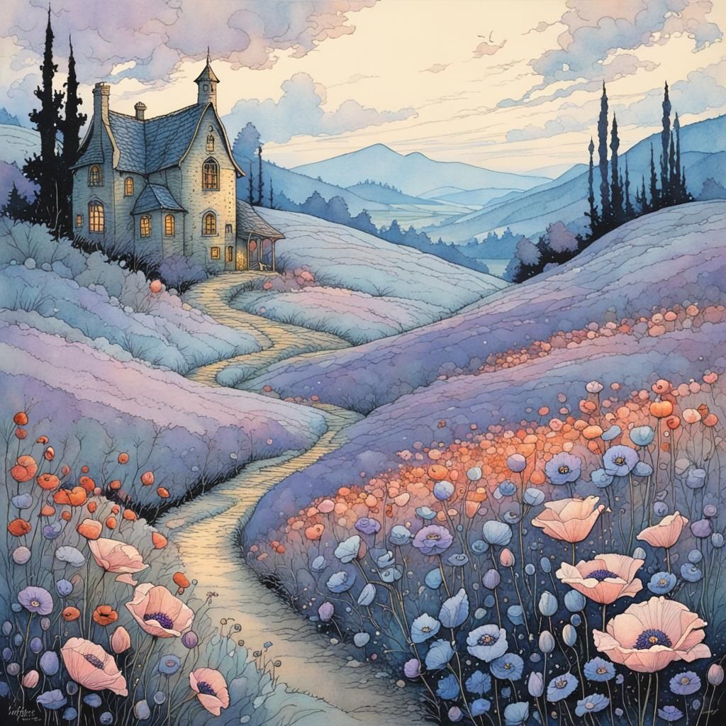 Pastel Poppy Blossom in Fairy Tale Style