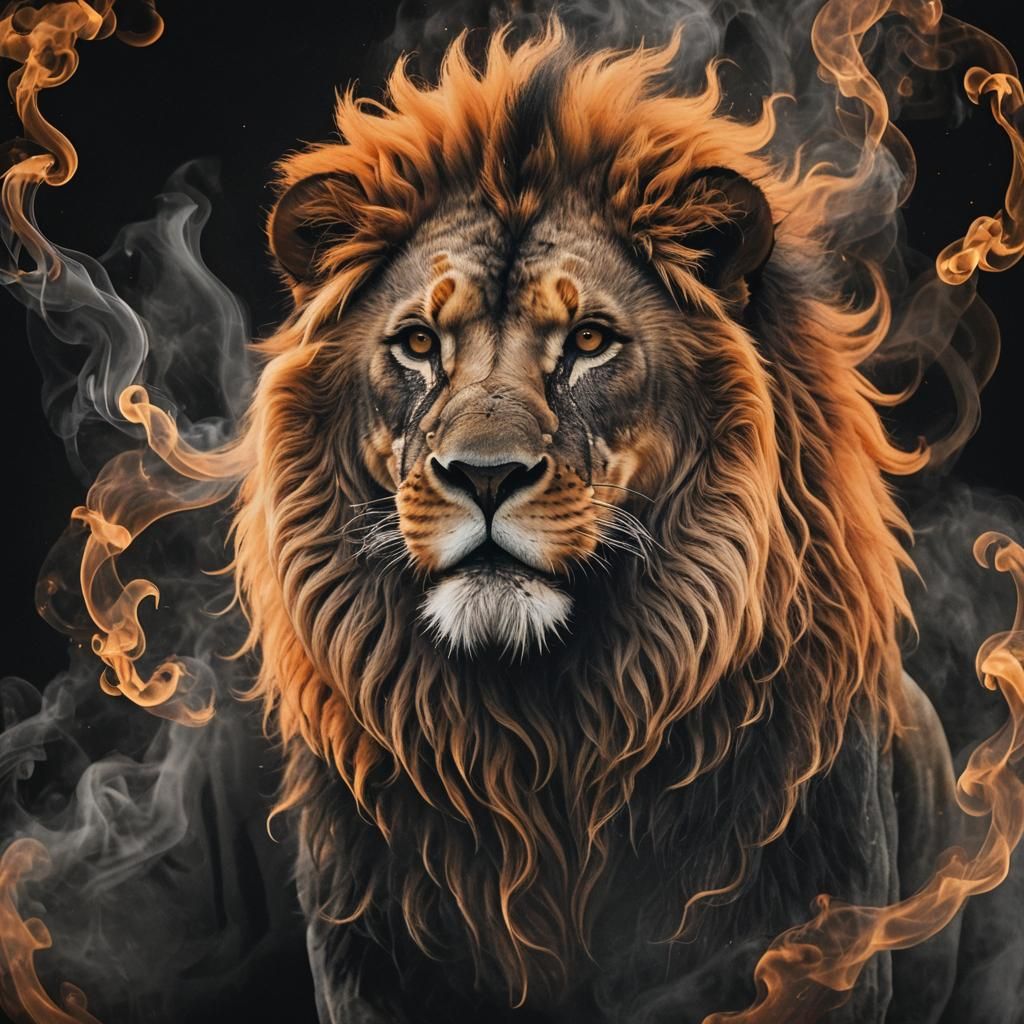 Smokey lion