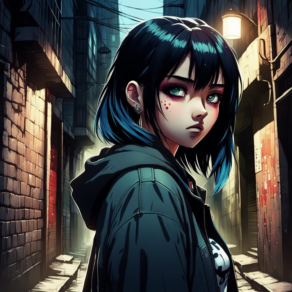 Emo Girl Manga Scan in Studio Trigger Style