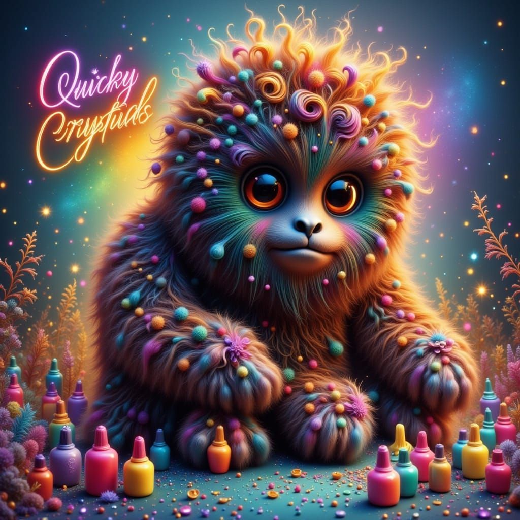 Cute Bigfoot Painting Toenails with Quirky Cryptids Text