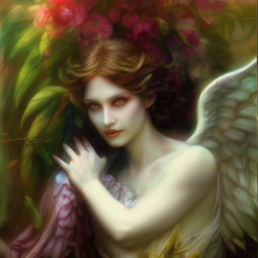 Androgynous Angel in Sinister Garden of Eden