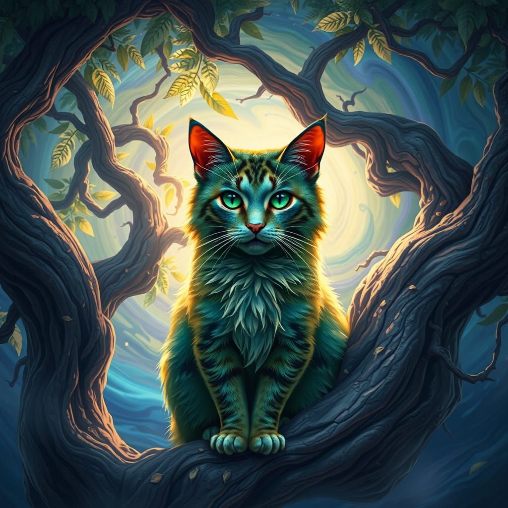 Regal Feline Majesty in Ethereal Twilight