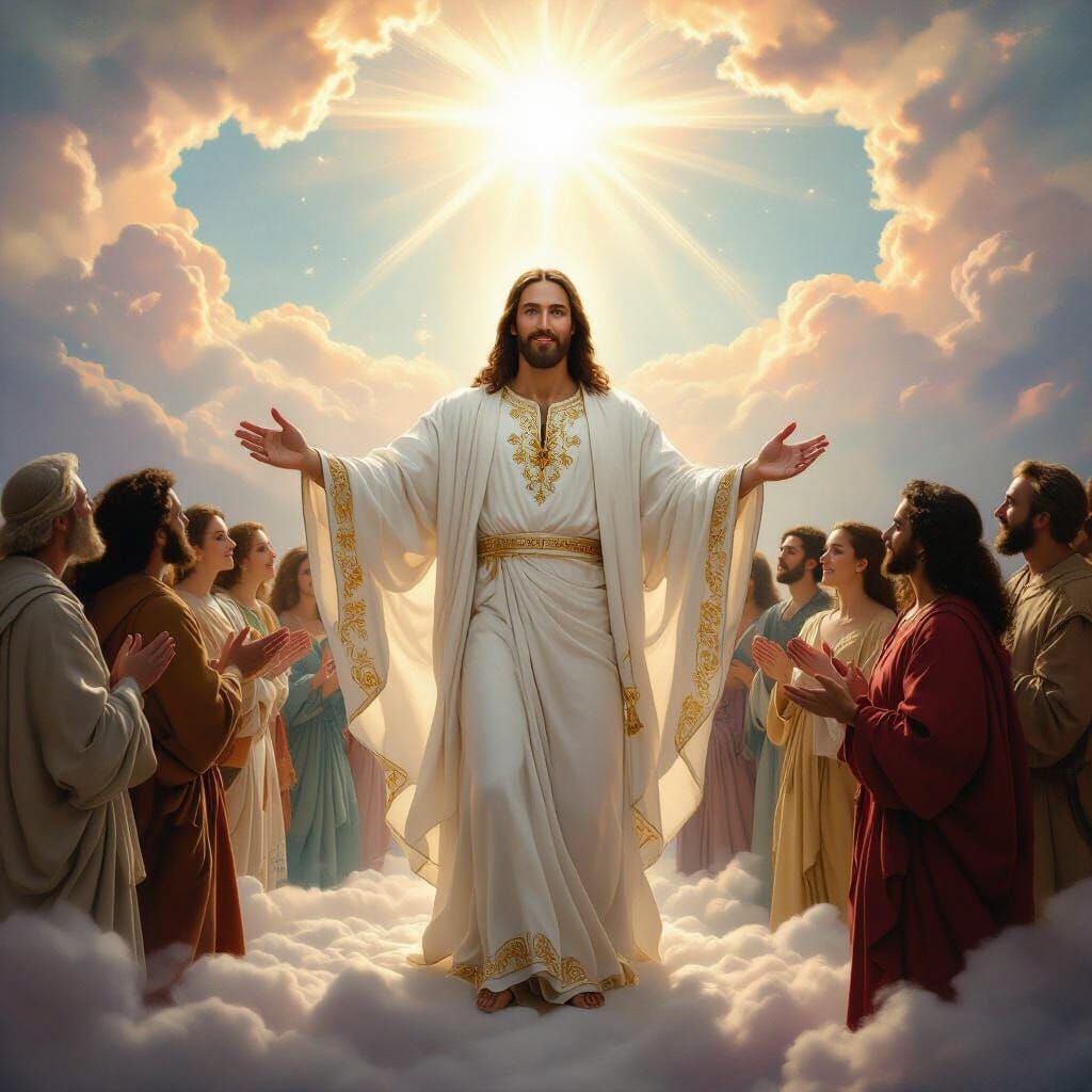 Jesus Welcomes Souls to Ethereal Heavenscape