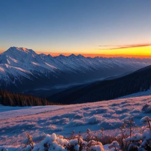 Golden Sunrise Over Mountain Peaks