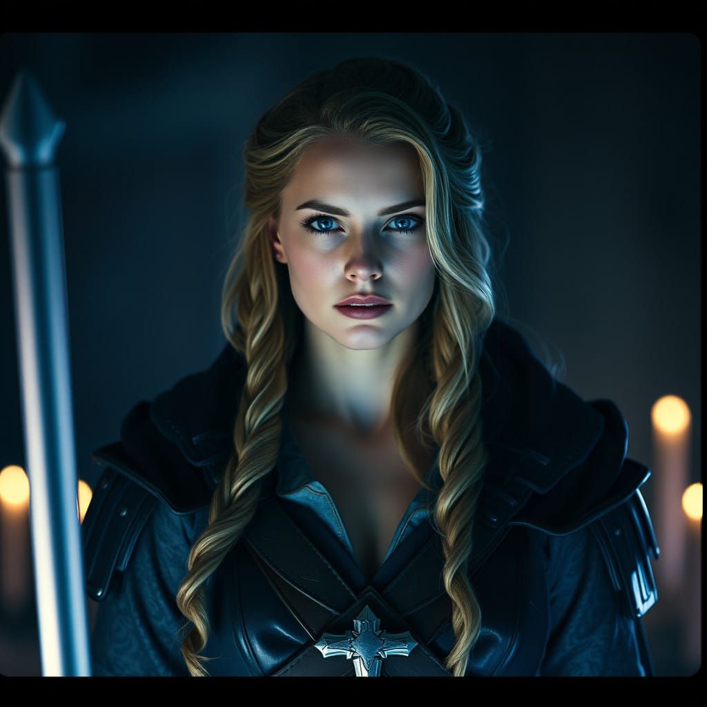 Ethereal Huntress in Cinematic Film Style