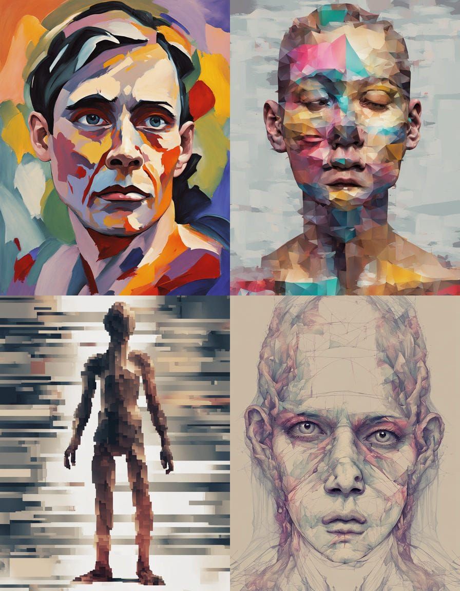 Distorted Human Form in a Low-Quality Aesthetic