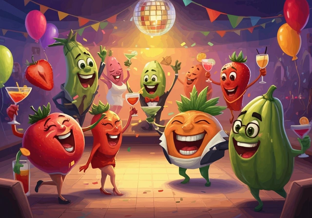 Fruits and Veggies in Prom Attire Dance the Night Away