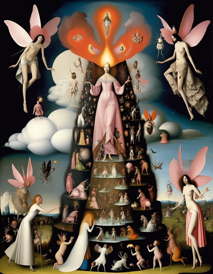 Biblical Exodus Scene in Macabre Bosch Style