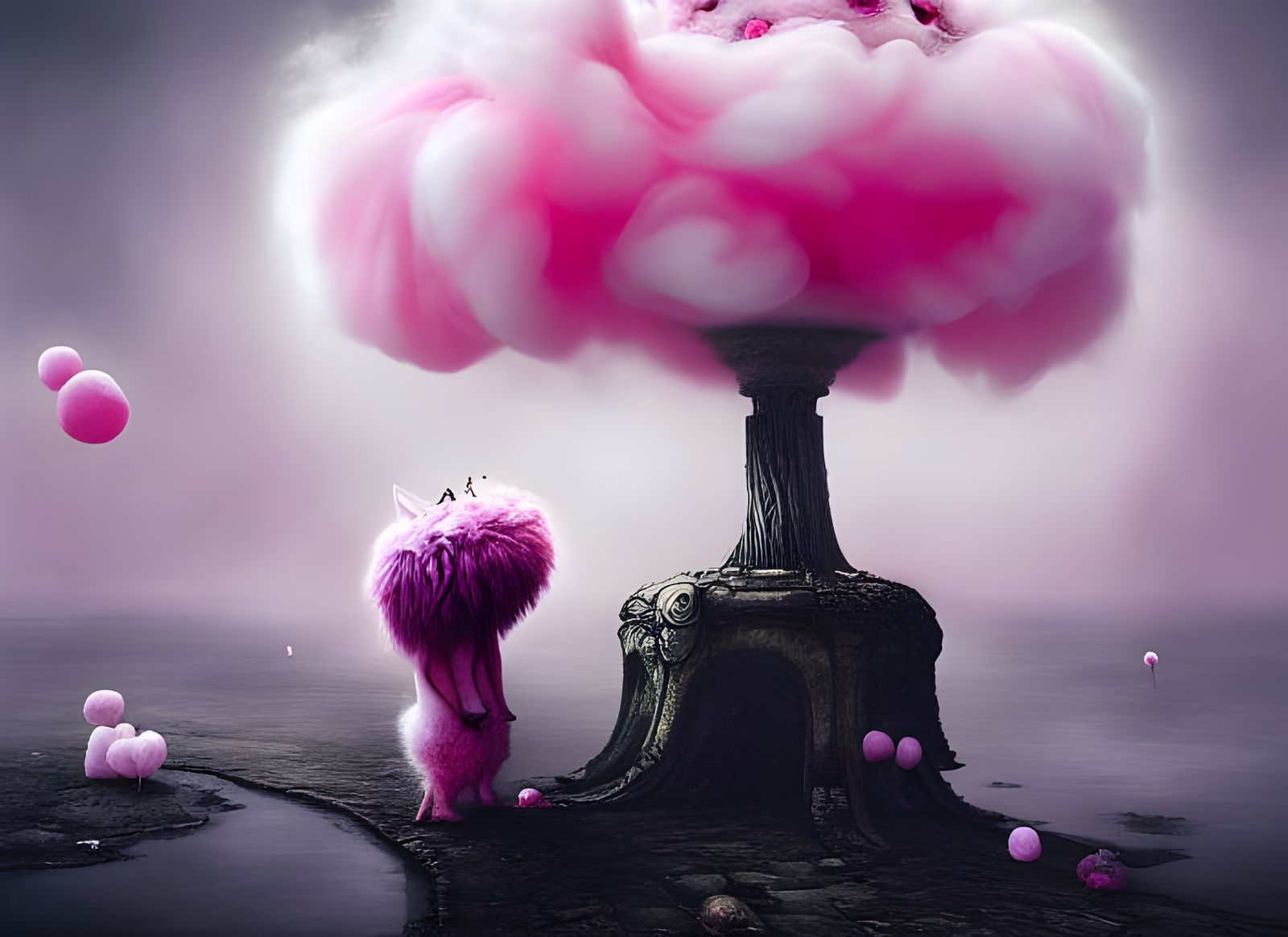 Fluffy Monster's Love for Pink Treats