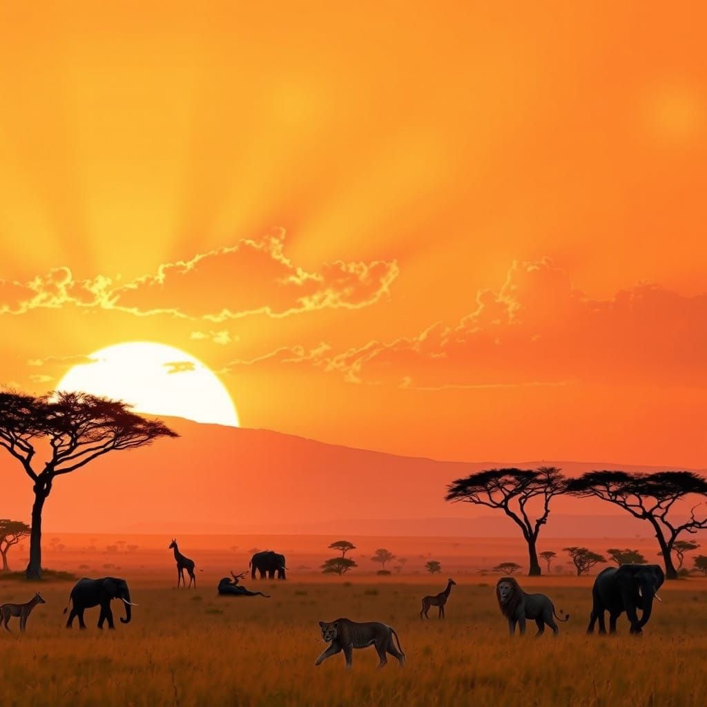 Golden Plains at Sunset, Inspired by the Hudson River School