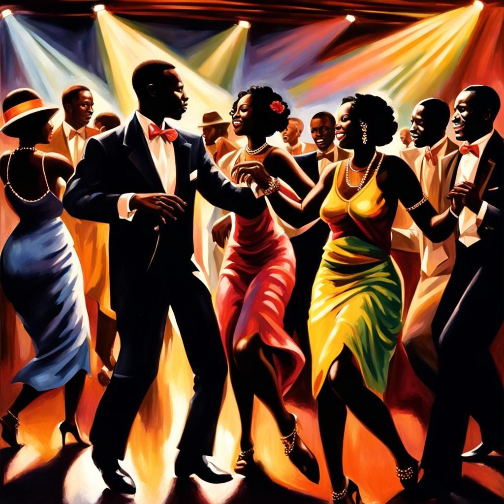 1920s Nightclub Scene with Dancing Figures