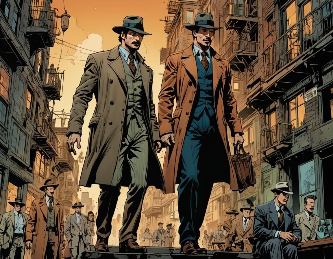 1940s Desert Temple Adventure Comic Book Art