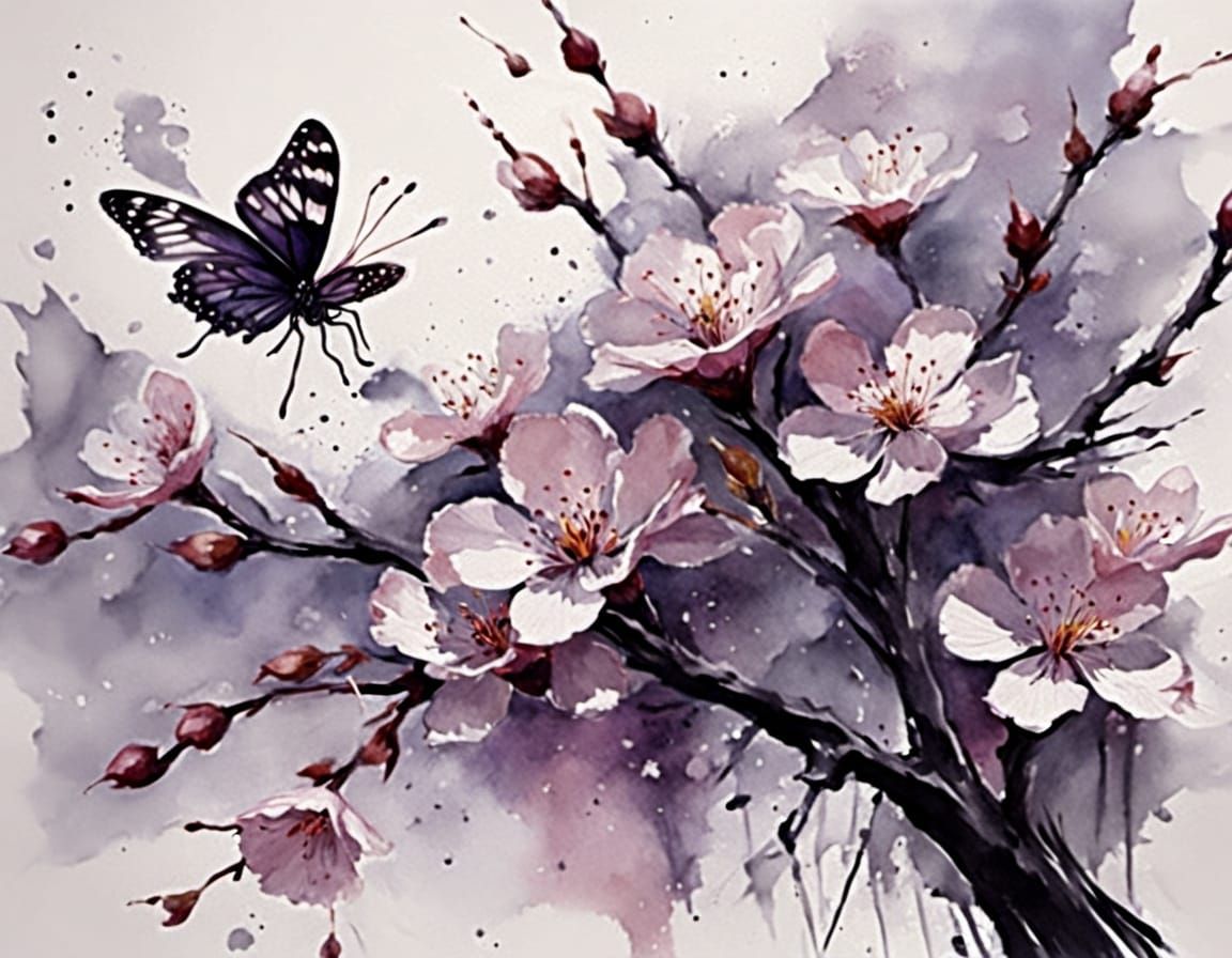 Pencil Blooms into Cherry Blossom Tree on Desk