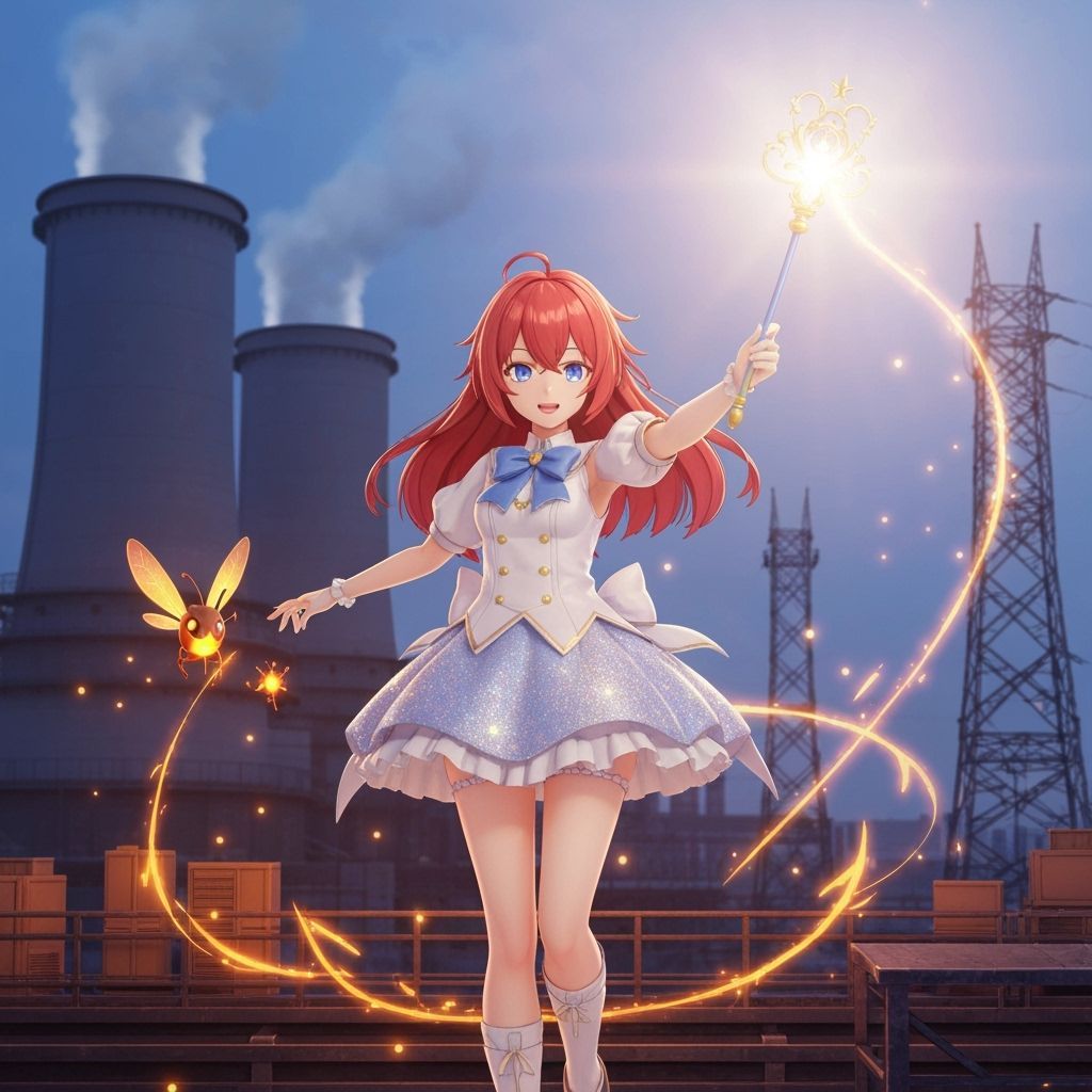 Magical Girl Fights Darkness at Power Plant