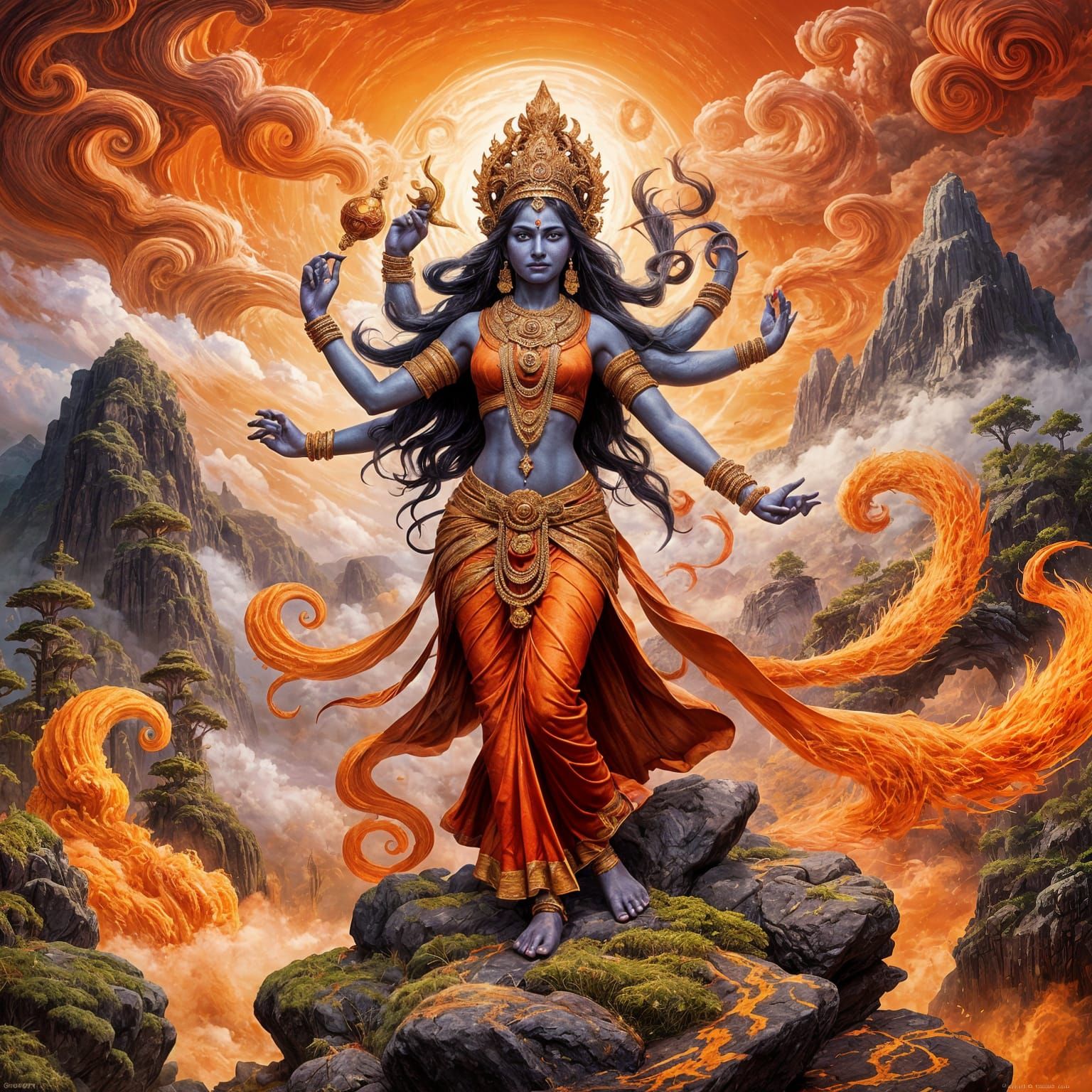 Goddess Kali Dark Fantasy Concept Art