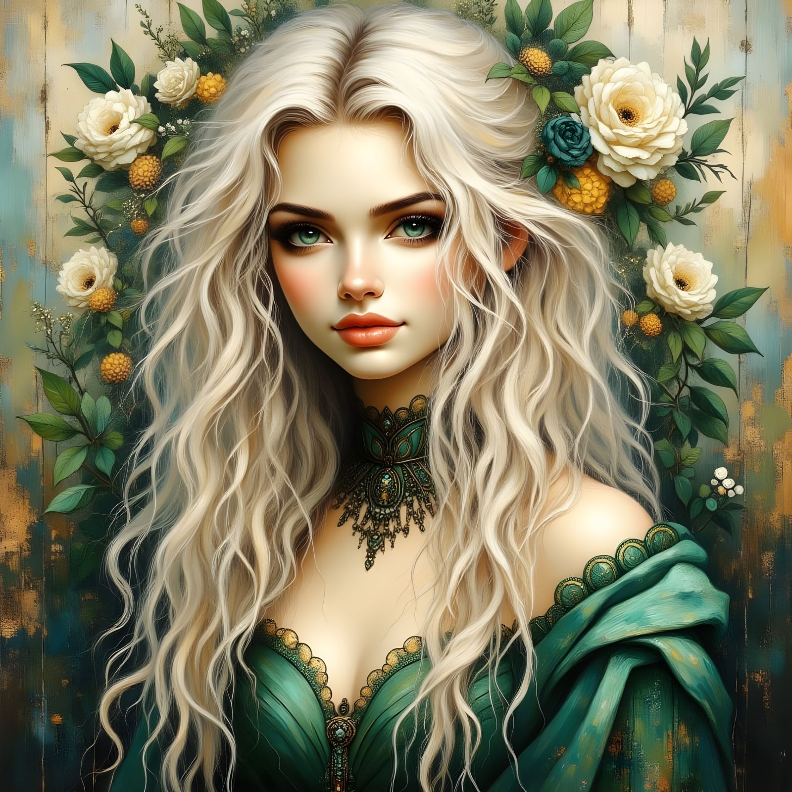 Norse Goddess Fréyja Portrait in Romantic Goth Style