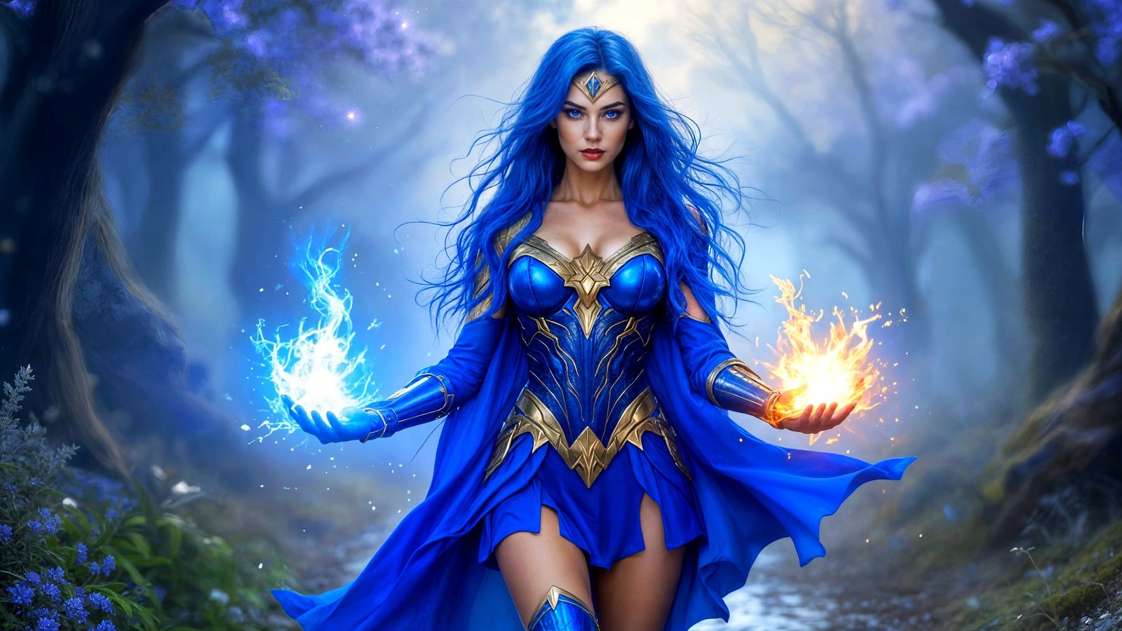 Ethereal Fantasy Warrior Safire Blu Emerges in Royal Blue Sp...